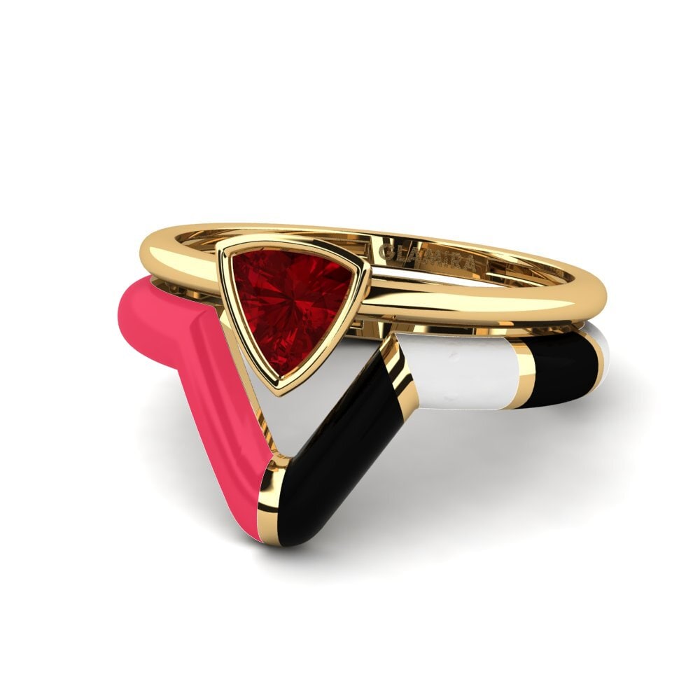 Circonita Roja Anillo apilable Tranglo SET