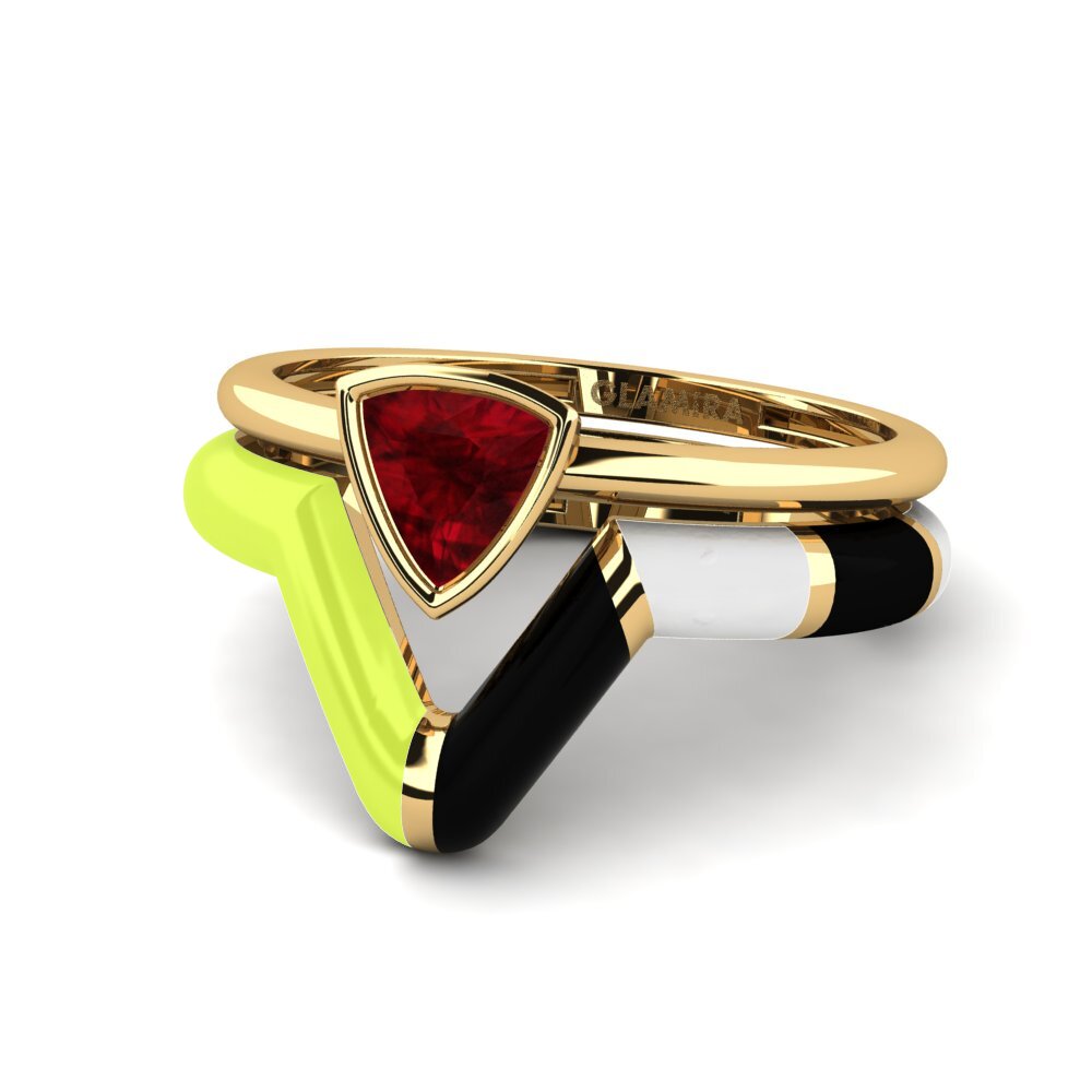 Ruby Stackable Ring Tranglo SET