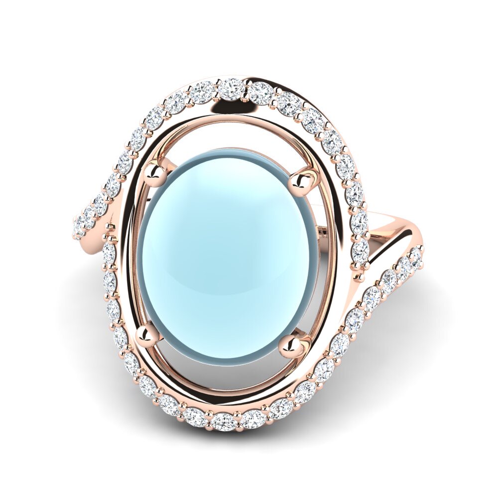 Cabochon Aquamarin Ring Trante