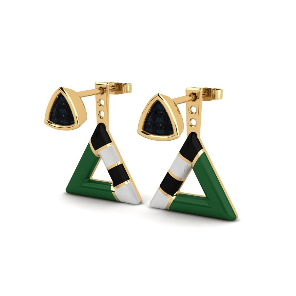 Black Opal Women's Earring Treugol