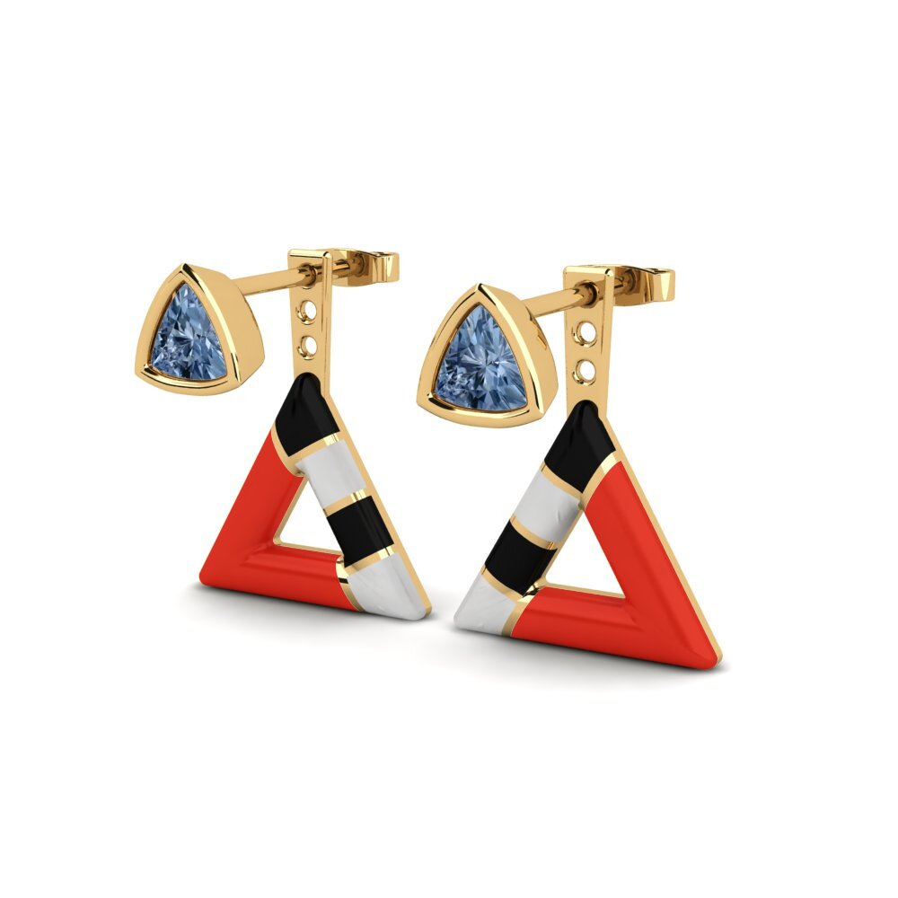 Diamante Azul Pendiente de mujer Treugol