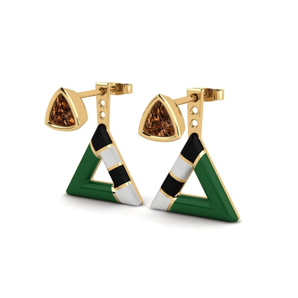 Brown Diamond Women's Earring Treugol