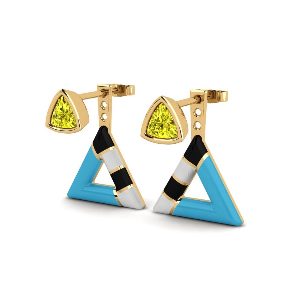Yellow Diamond Women's Earring Treugol