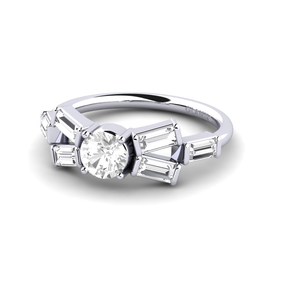 Zafiro blanco Anillo de compromiso Trier