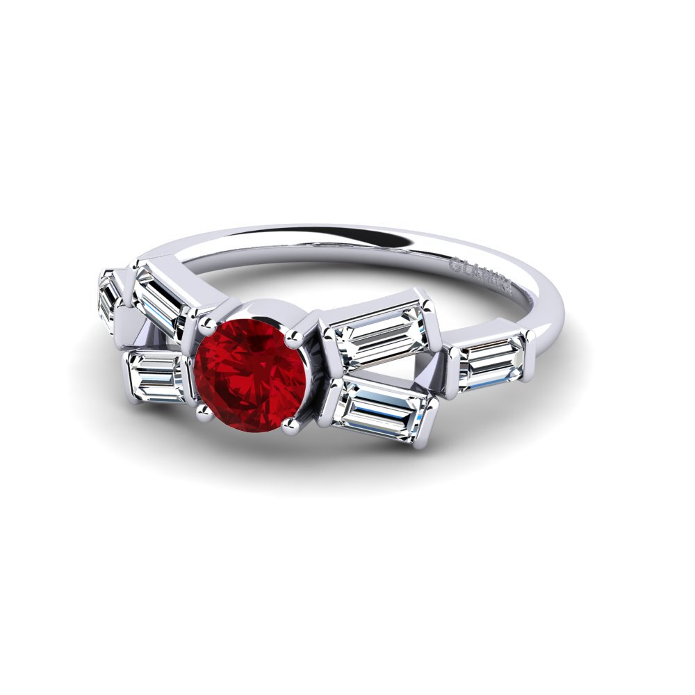 Red Zirconia Engagement Ring Trier