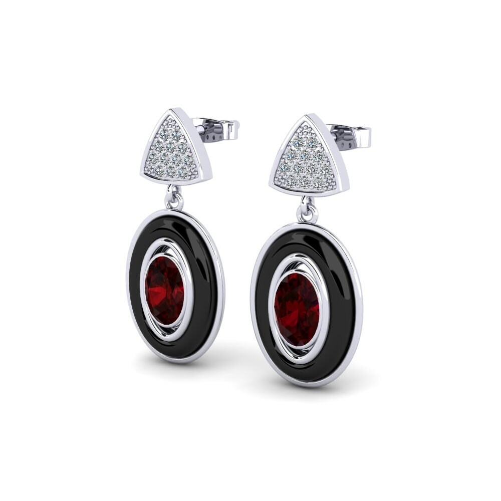 Garnet Women's Earring Trierty