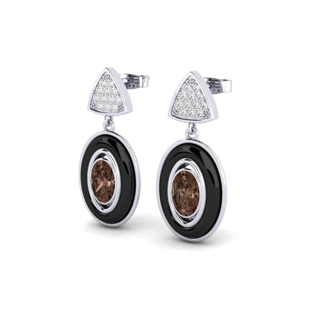 Smoky Quartz Women's Earring Trierty