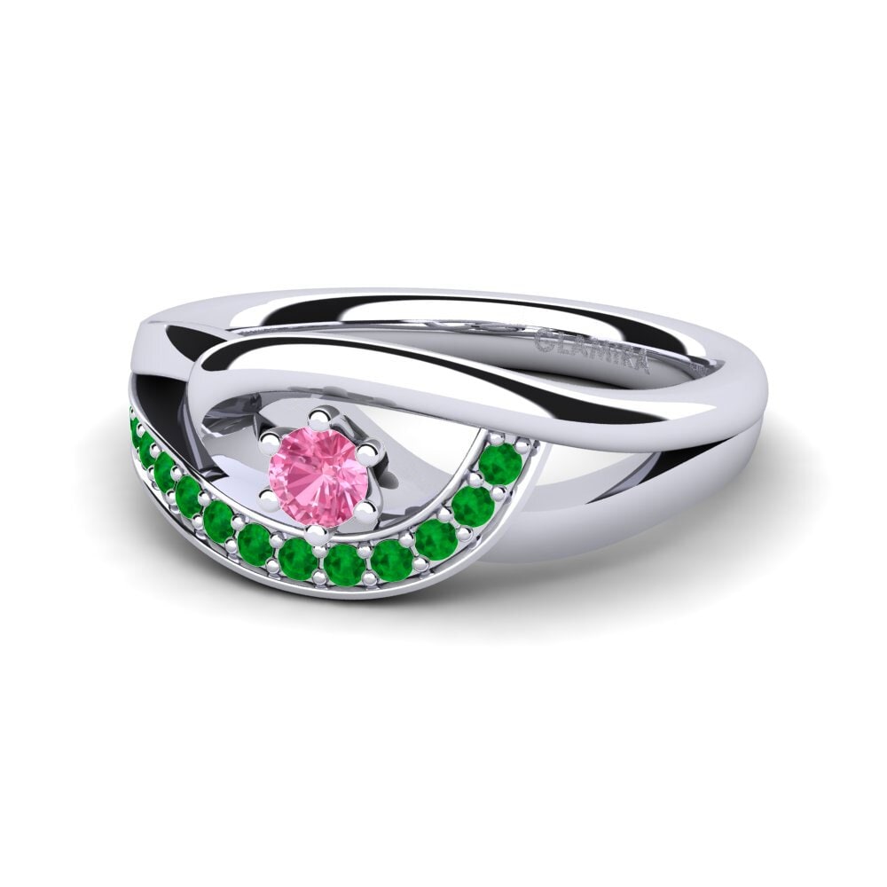18ct White Gold Pink Sapphire Engagement Ring Trina 0.1 crt
