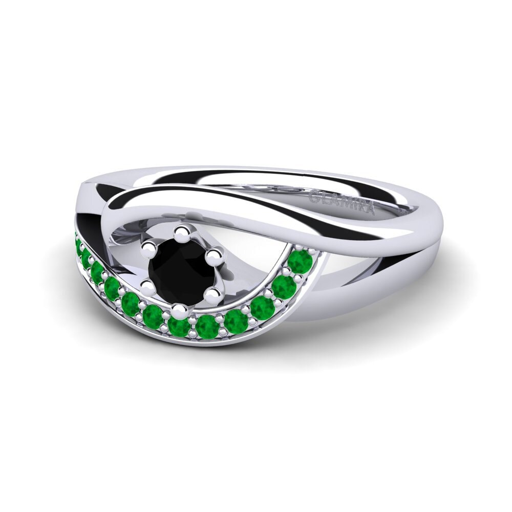 Black Diamond Engagement Ring Trina 0.16 crt