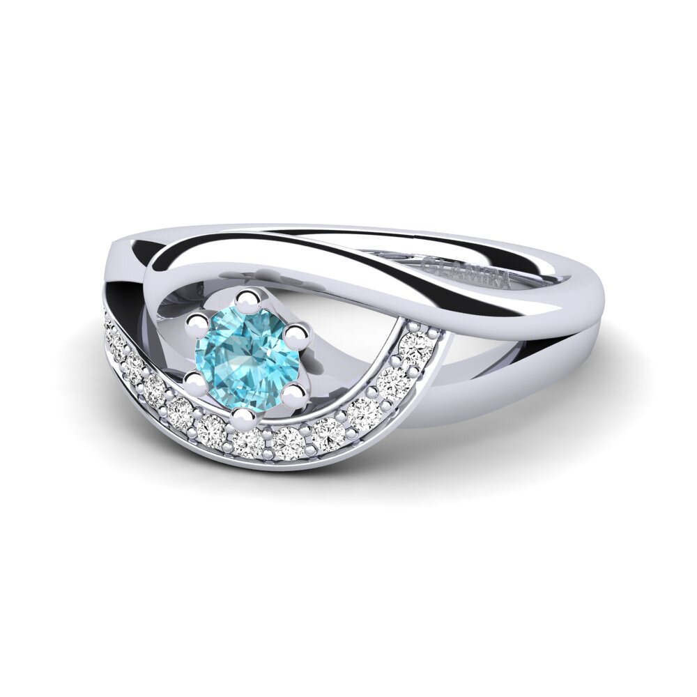 Blue Zircon Engagement Ring Trina