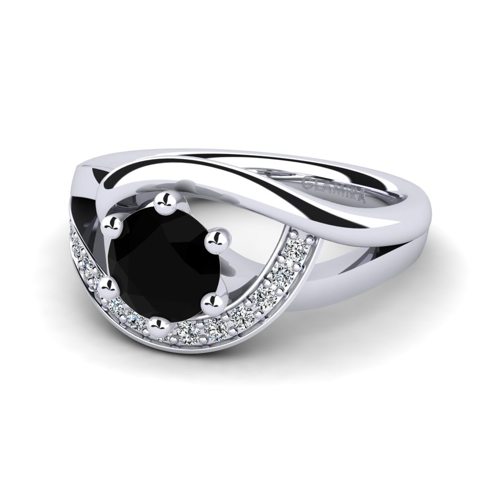Black Diamond Engagement Ring Trina 0.8 crt