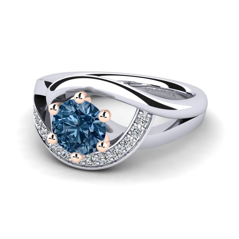 750 Weiß & Rotgold Verlobungsring Trina 0.8 crt