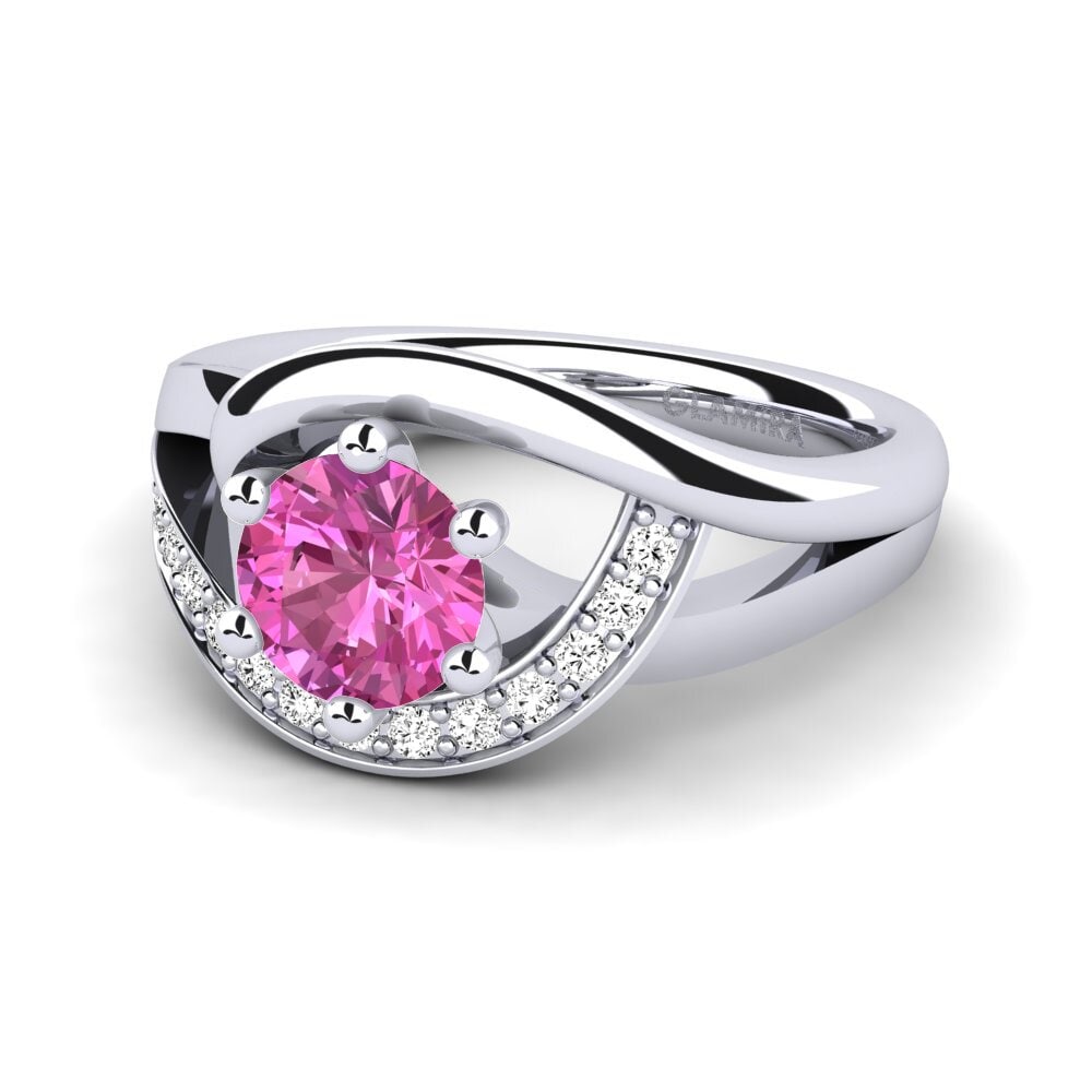 Topacio Rosa Anillo de compromiso Trina 0.8 crt