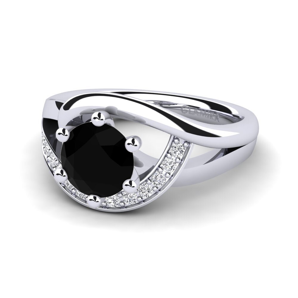 Black Onyx Engagement Ring Trina 1.0 crt