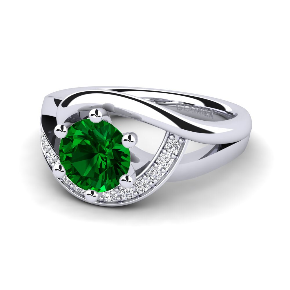 Green Zirconia Engagement Ring Trina 1.0 crt