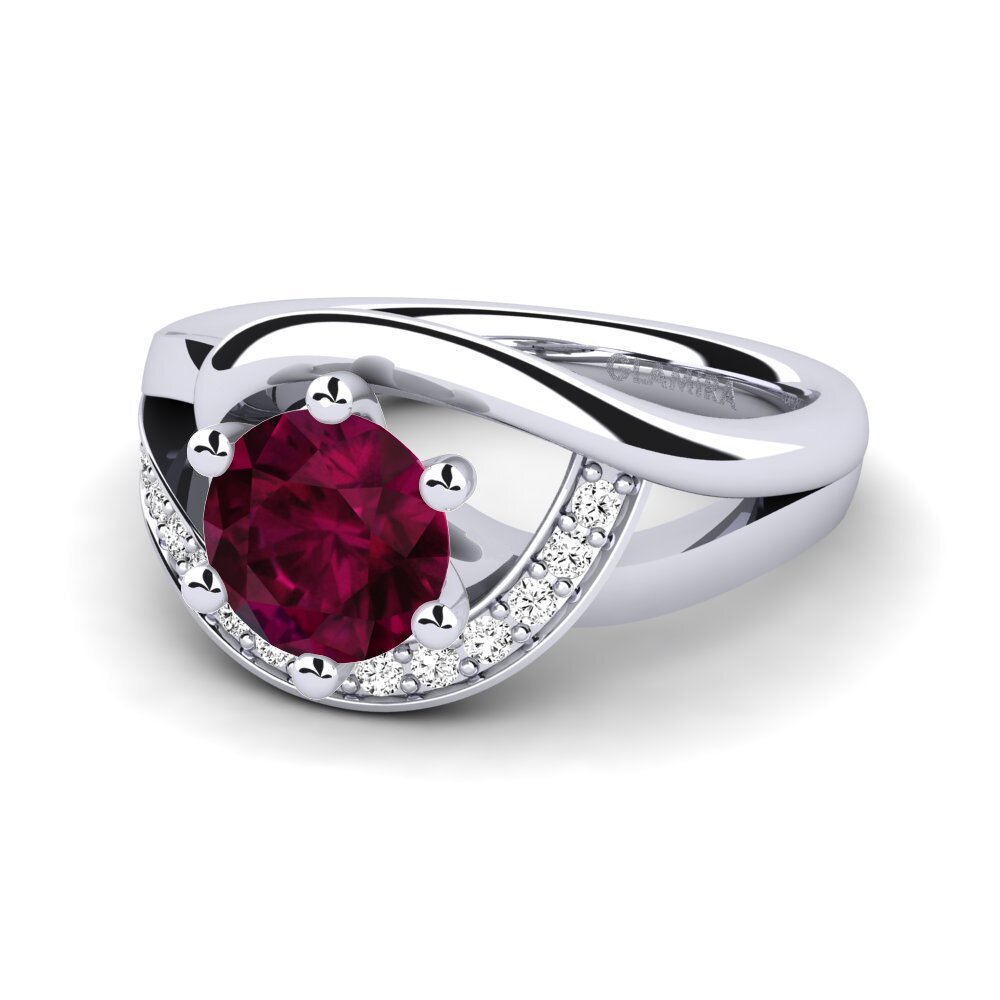 Đá Rhodolite Nhẫn đính hôn Trina 1.0 crt
