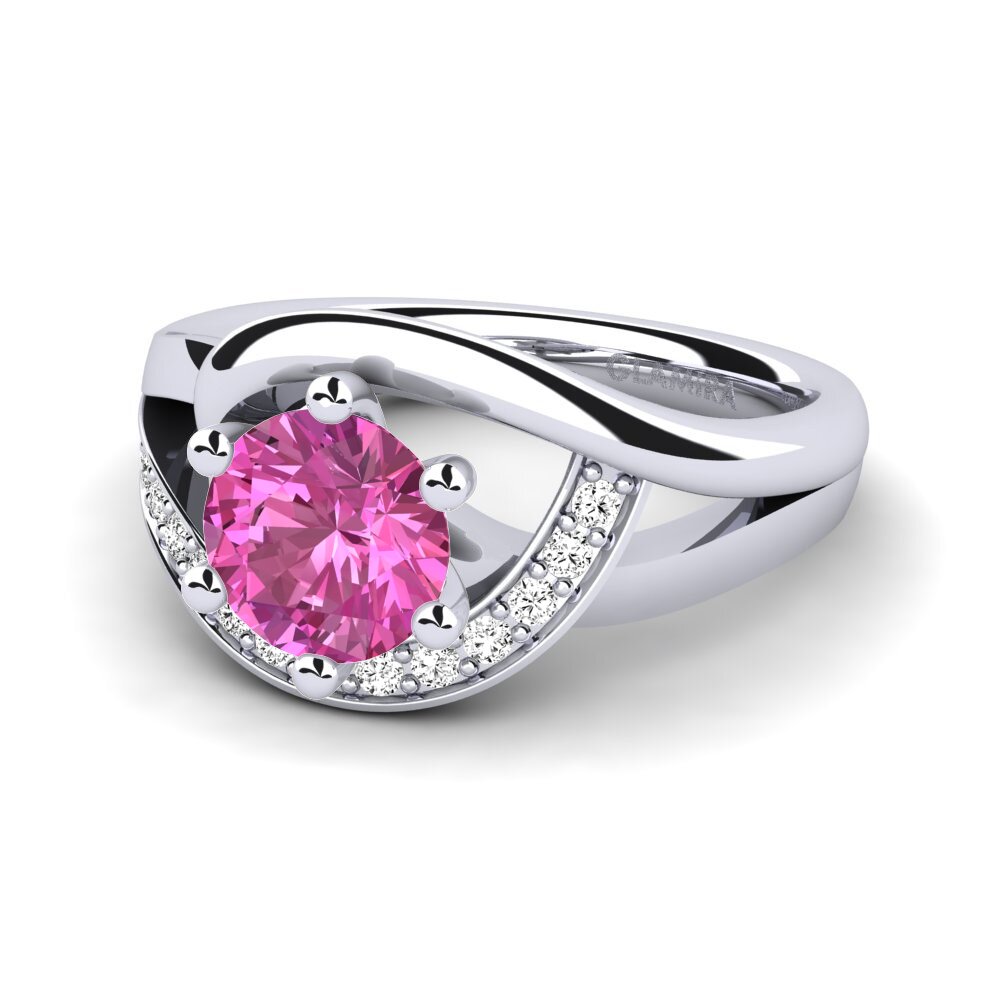 Topacio Rosa Anillo de compromiso Trina 1.0 crt