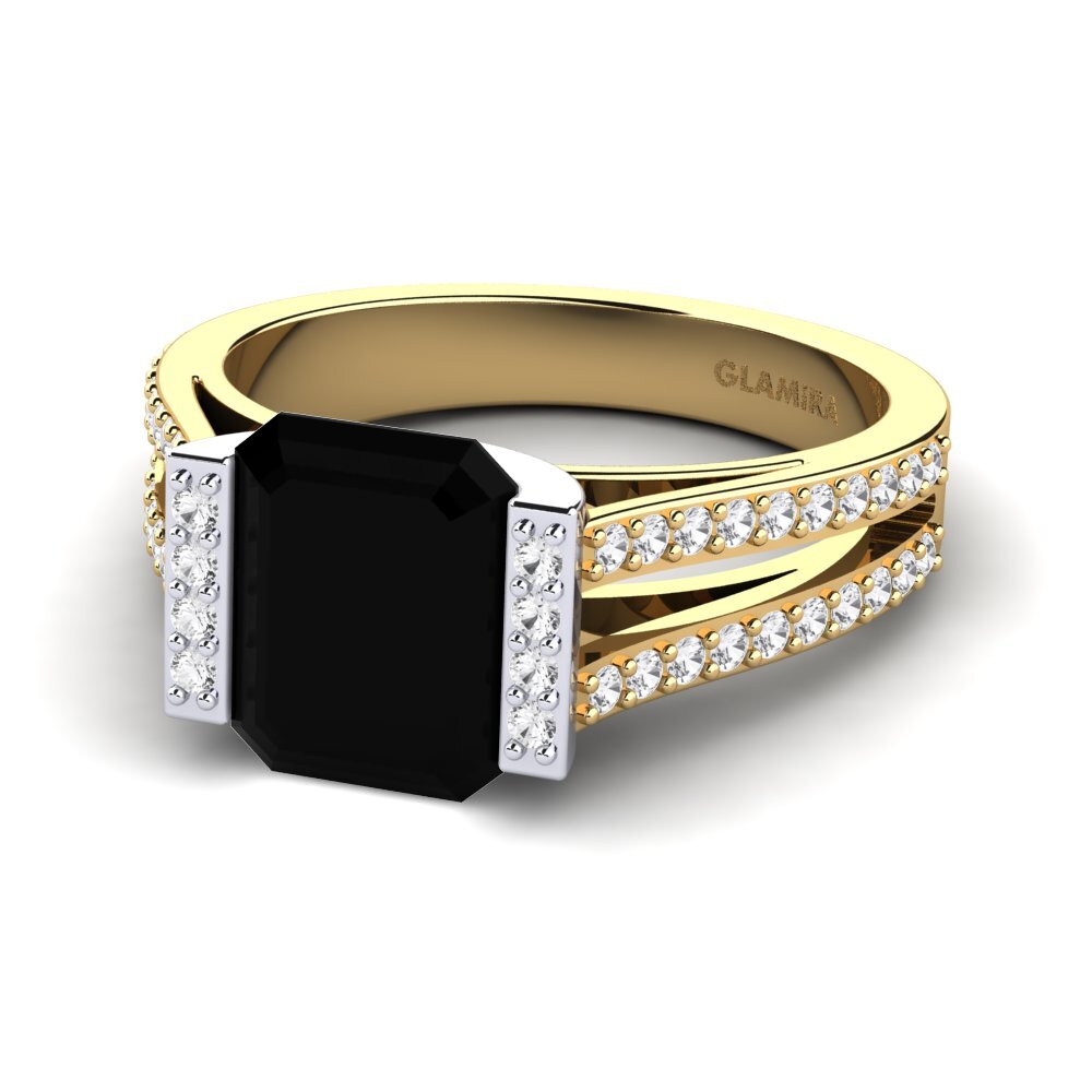 Black Sapphire Engagement Ring Trinetta