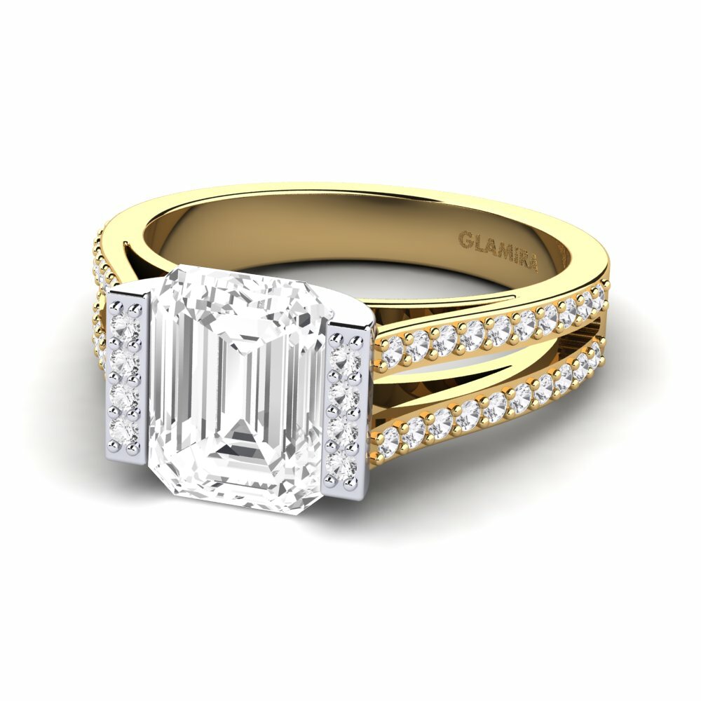 White sapphire Engagement Ring Trinetta