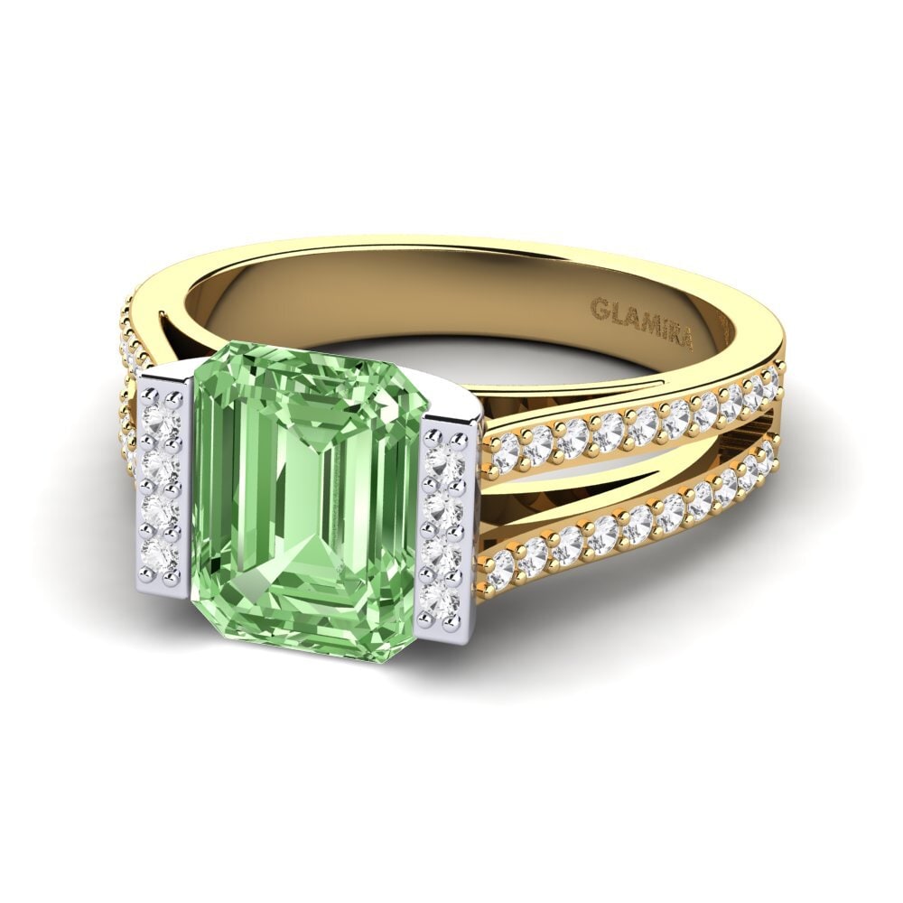 Green Diamond Engagement Ring Trinetta