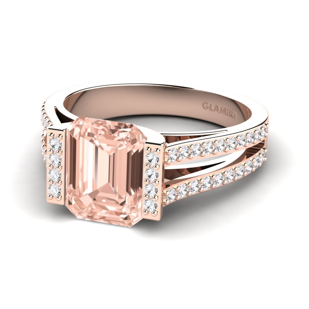9k Rose Gold Morganite Engagement Ring Trinetta