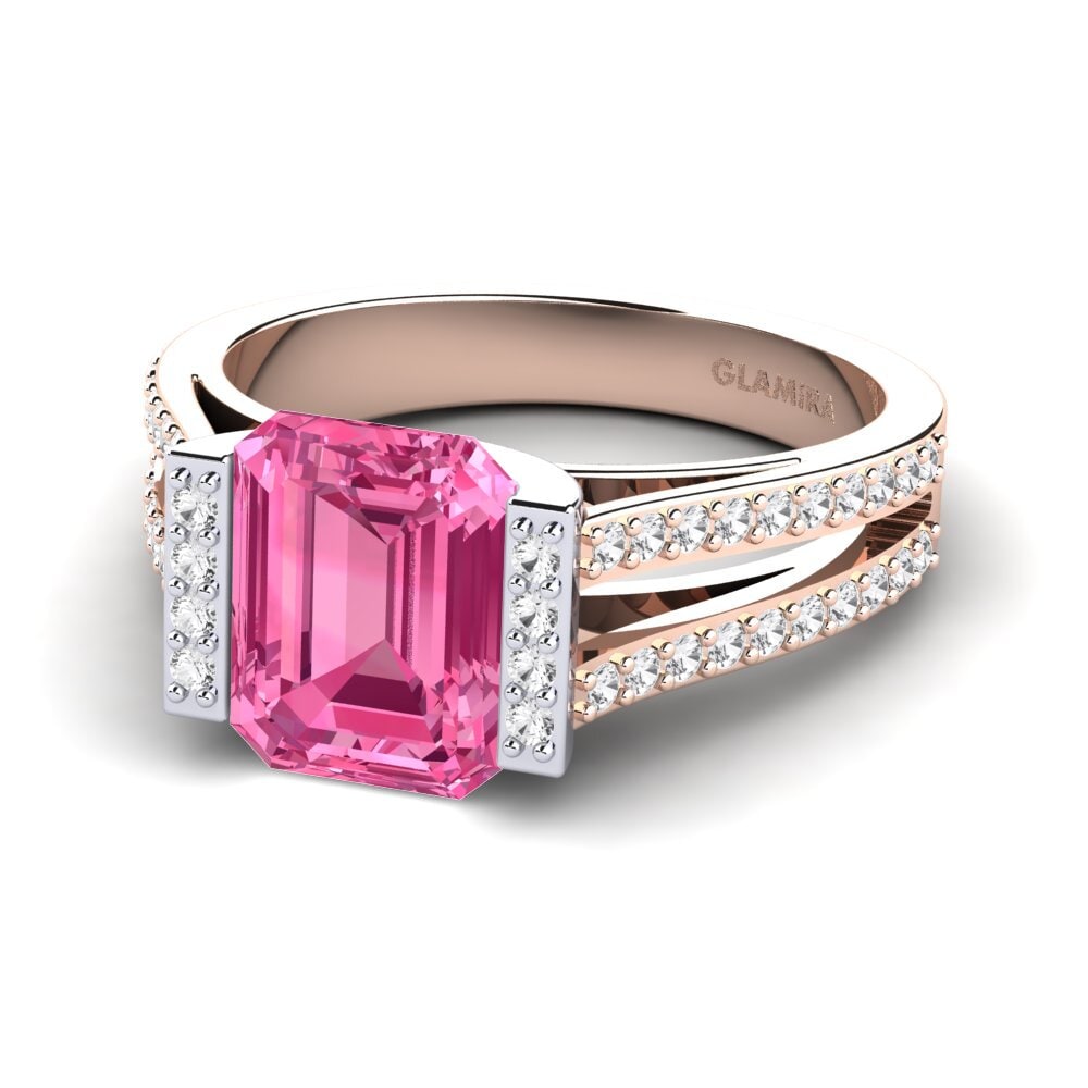 18ct Rose & White Gold Engagement Ring Trinetta