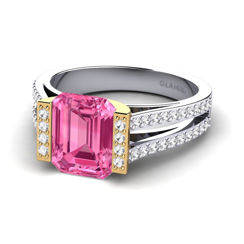 18ct White / Yellow Gold Engagement Ring Trinetta