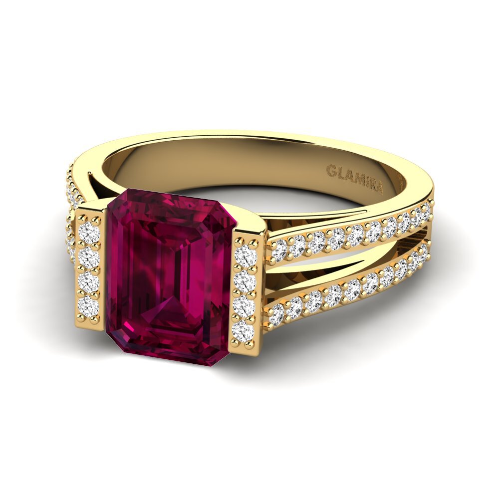 Granate Rhodolite Anillo de compromiso Trinetta