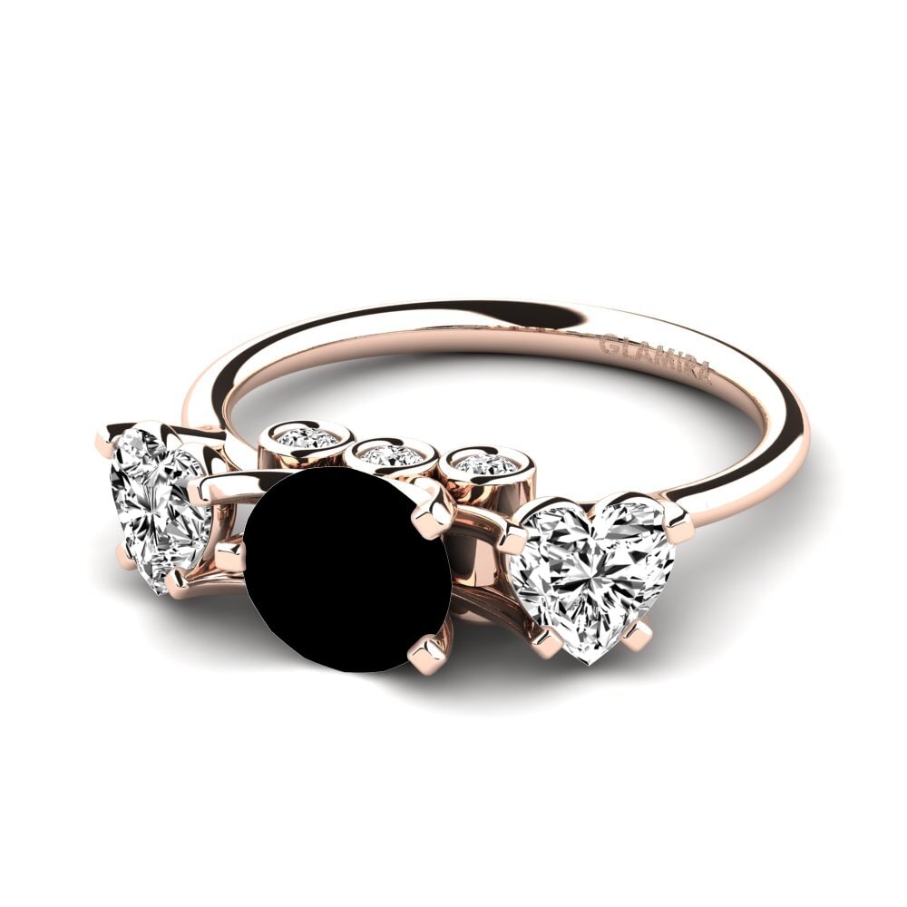 Black Onyx Engagement Ring Trissina