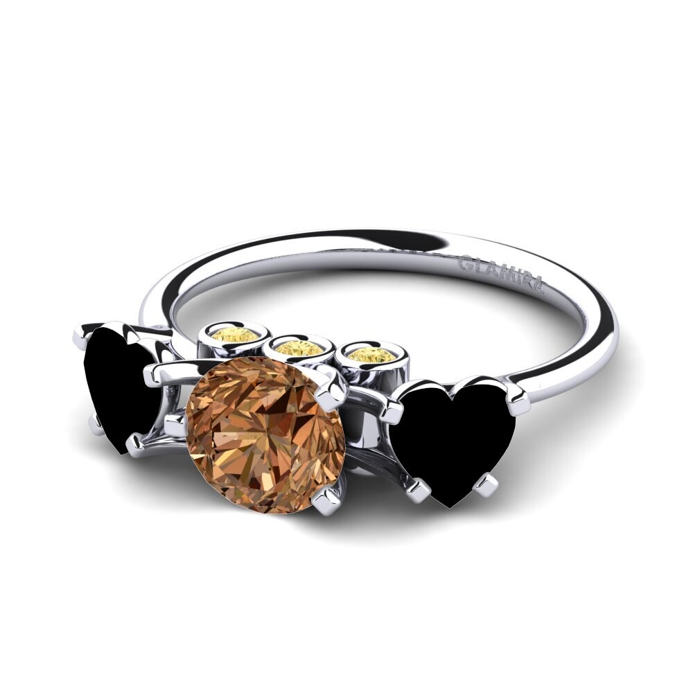 18k Oro Blanco Anillo de compromiso Trissina