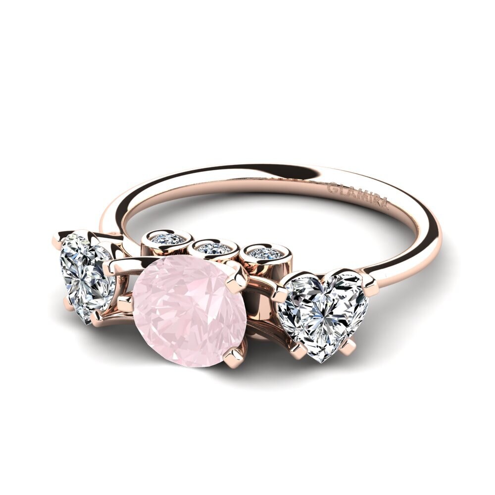 Rose Quartz Engagement Ring Trissina