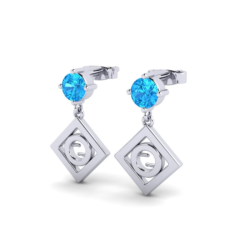 Topacio azul Pendiente de mujer Tristan