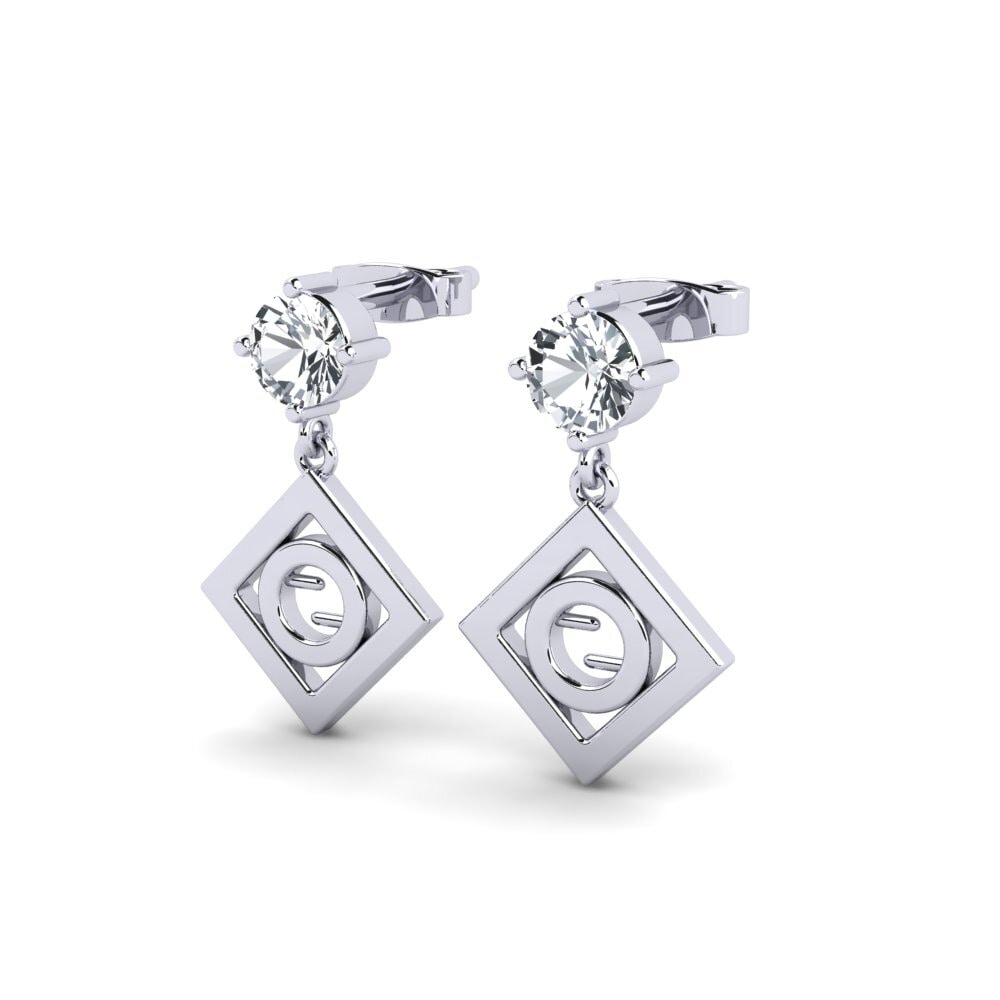 Đá Zircon Trắng Bông tai nữ Tristan
