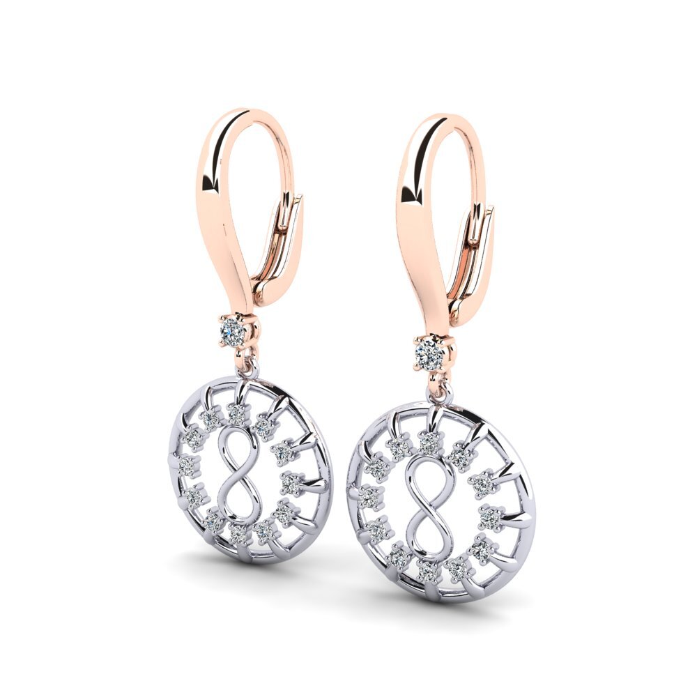 14k Oro Rosa & Blanco Pendiente de mujer Trogo