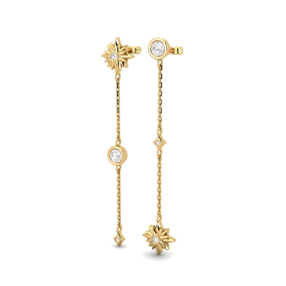 yellow-375 diamante-safira Brincos Feminino Trouvaille