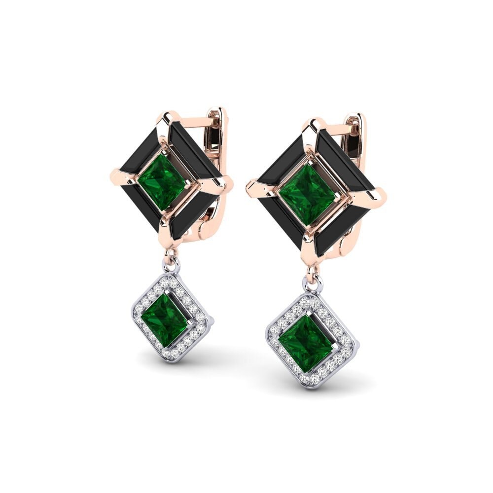 Vermelho & Branco-14K Tsavorite Brincos Feminino Trudies