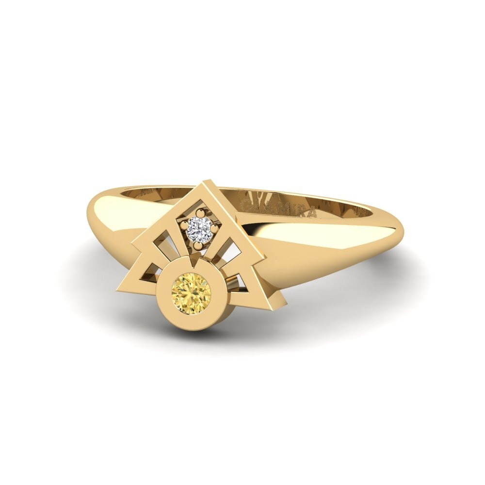 Diamante Amarelo Anéis de Mindinho Trues