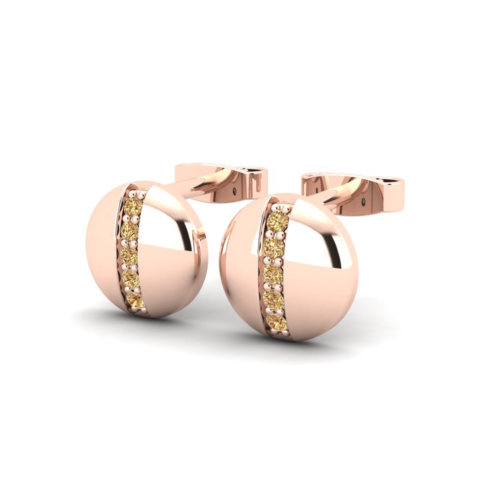 Oro Rosso 750 Diamante Marrone Orecchino da donna Trunk