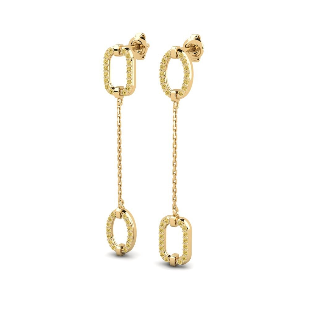 Diamante Amarillo Pendiente de mujer Tsiky