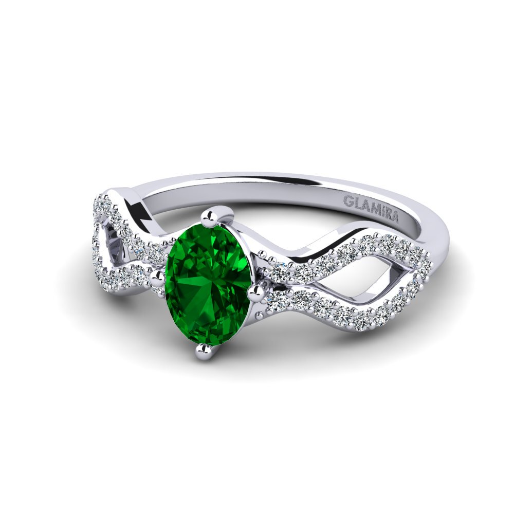 Circonita Verde Anillo de Mujer Tspr