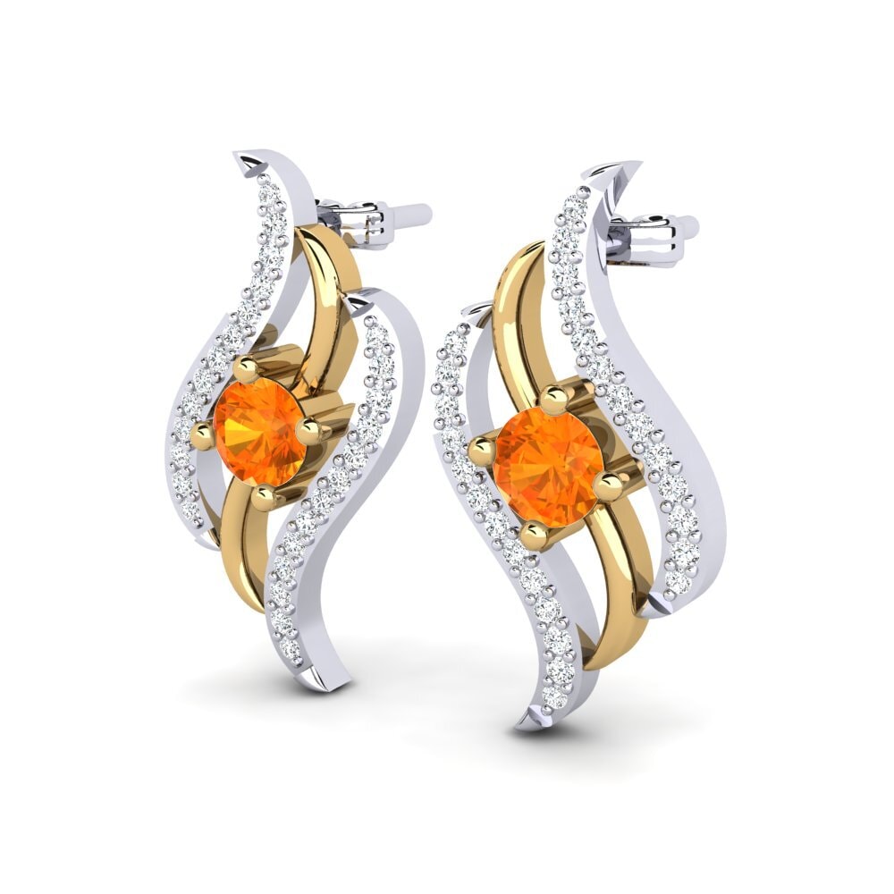 Orangefarbener Saphir Damen ohrring Tuhfe
