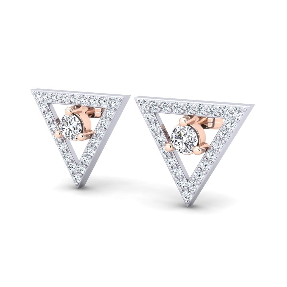 9k Oro Rosa & Blanco Pendiente de mujer Tulasi