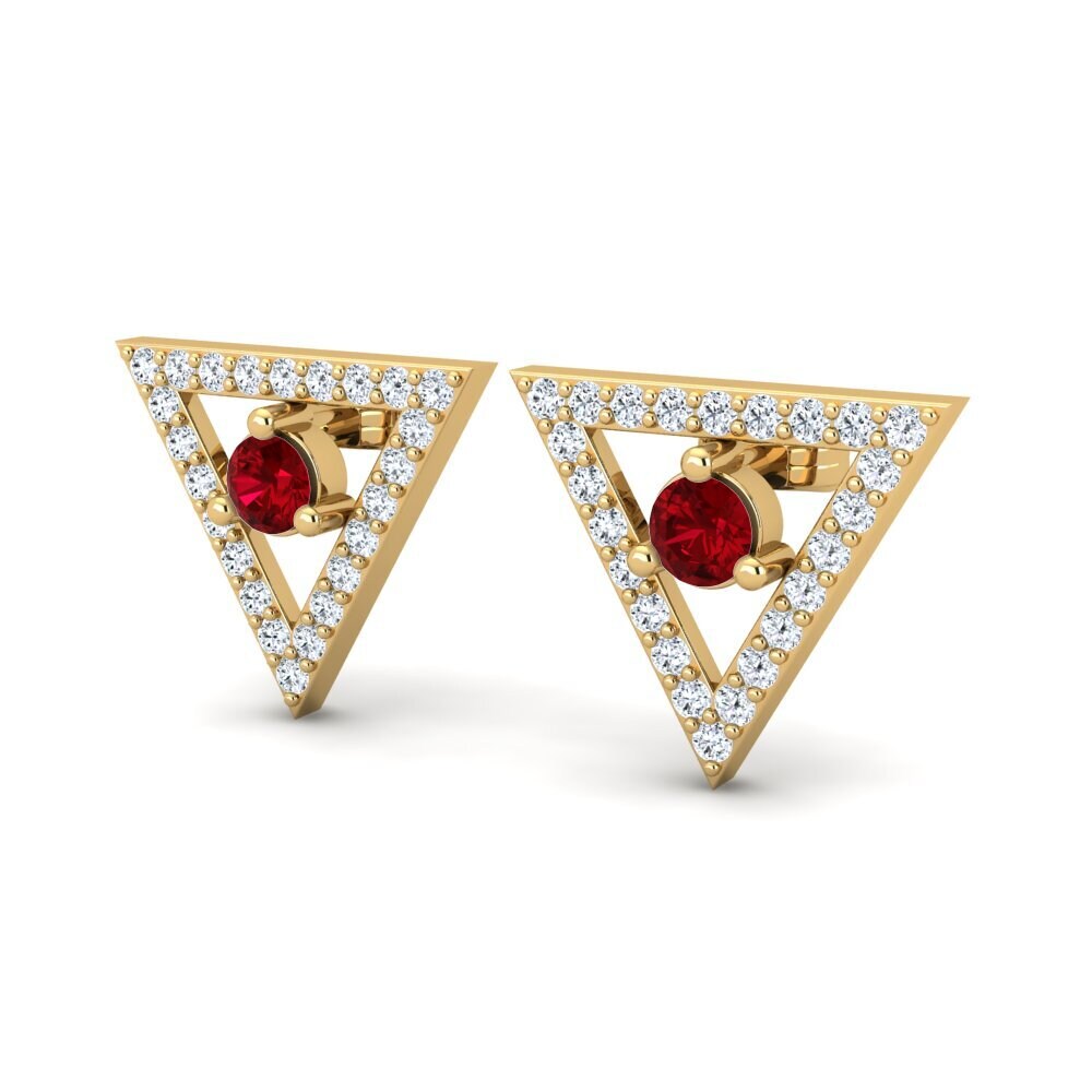 Đá Zirconia Đỏ Bông tai nữ Tulasi