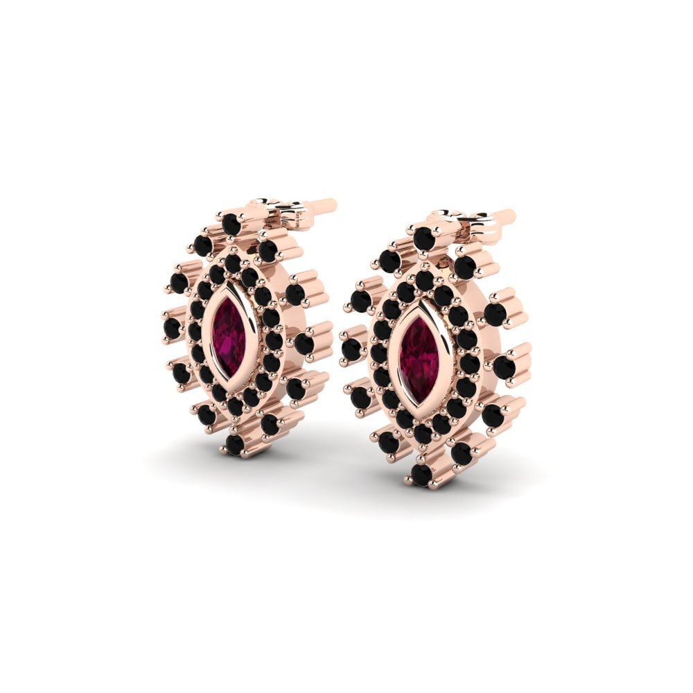 18ct Rose Gold Rhodolite Garnet Women's Earring Tului