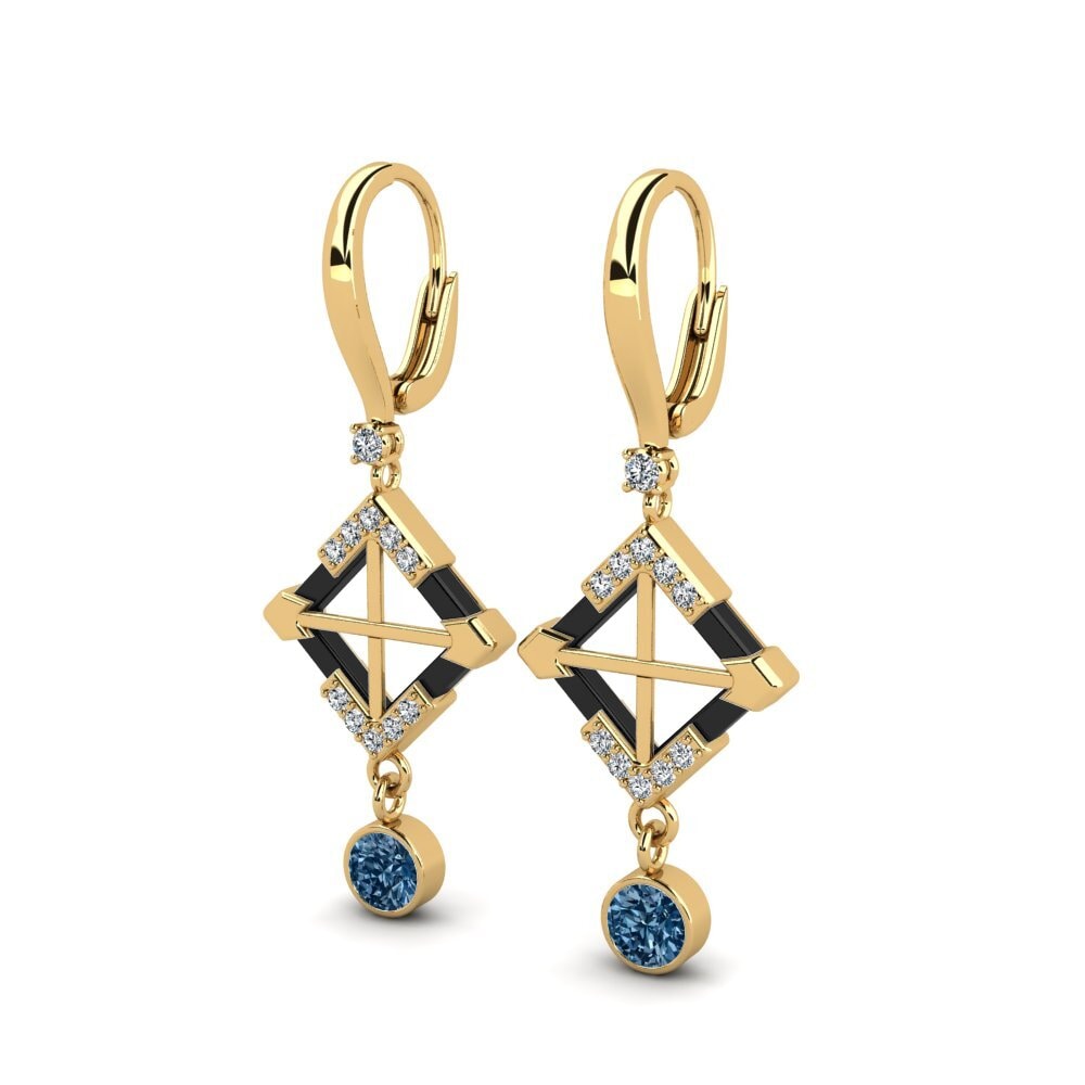 Diamante Azul Brincos Feminino Turmelle