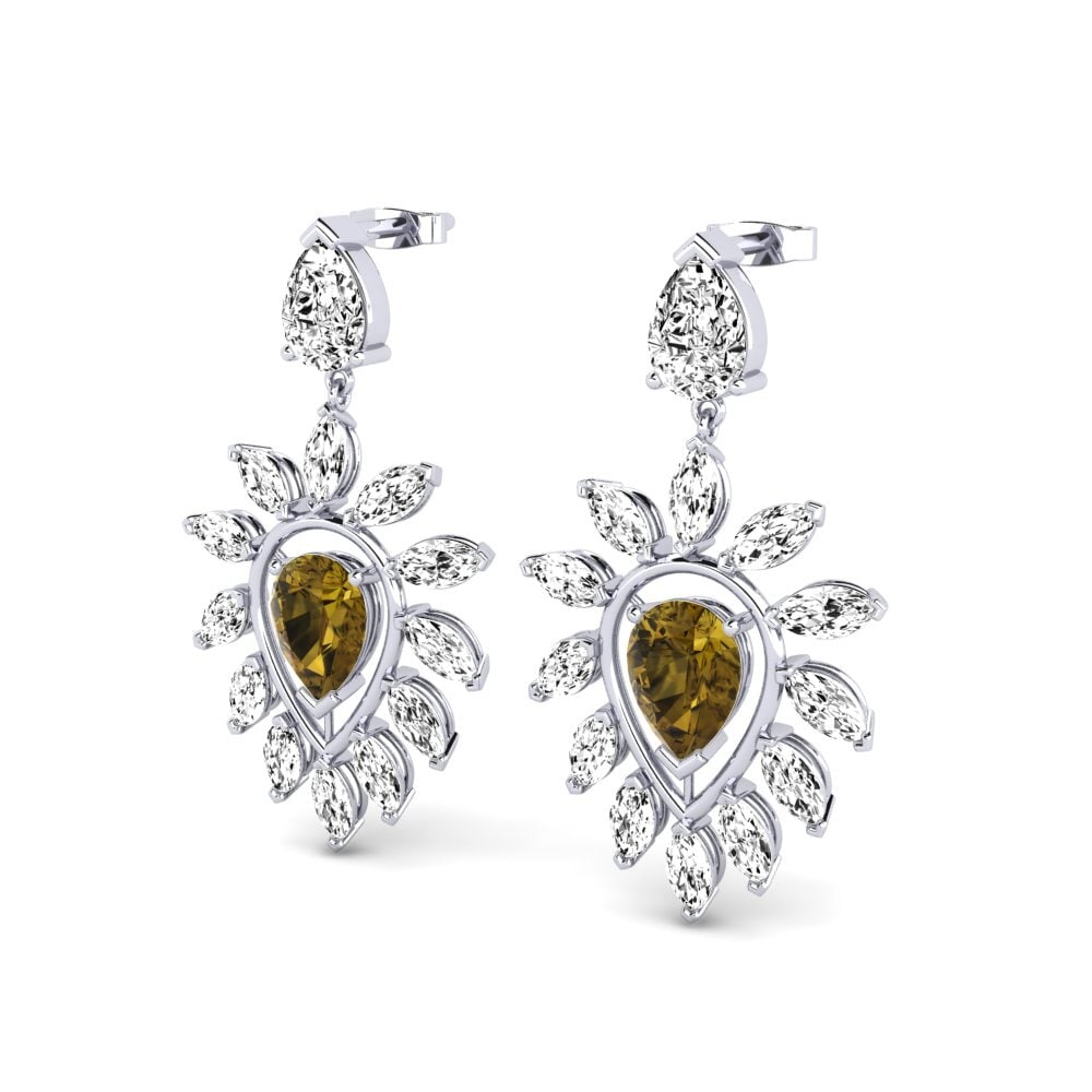 Đá Zircon Nâu Bông tai nữ Tushies