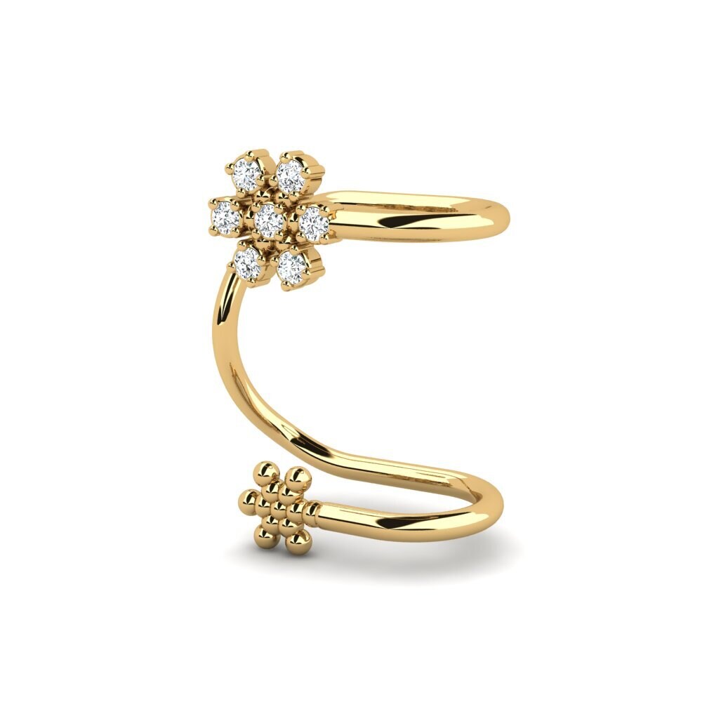 14ct Yellow Gold Zirconia Women's Earring Tutoros