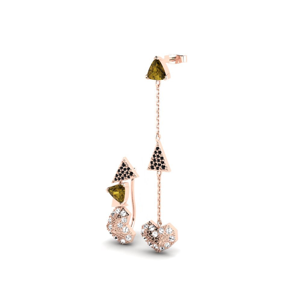 Đá Zircon Nâu Bông tai nữ Twardy Set