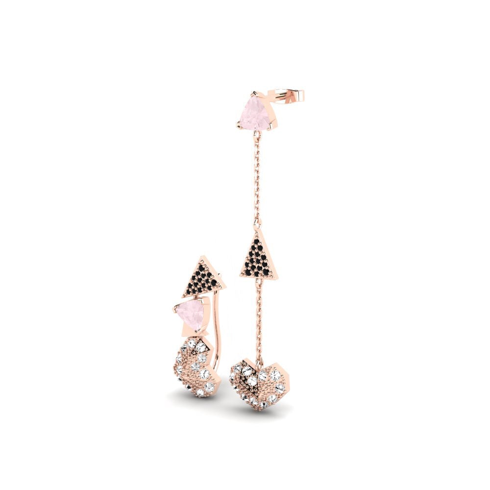 Đá Thạch Anh Hồng Bông tai nữ Twardy Set