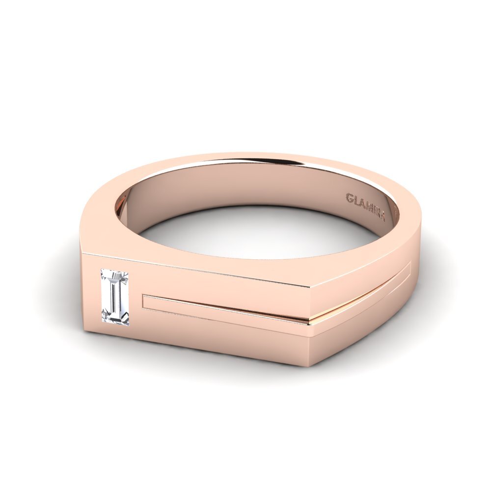 Oro Rosso 750 Diamante Anello da uomo Ty